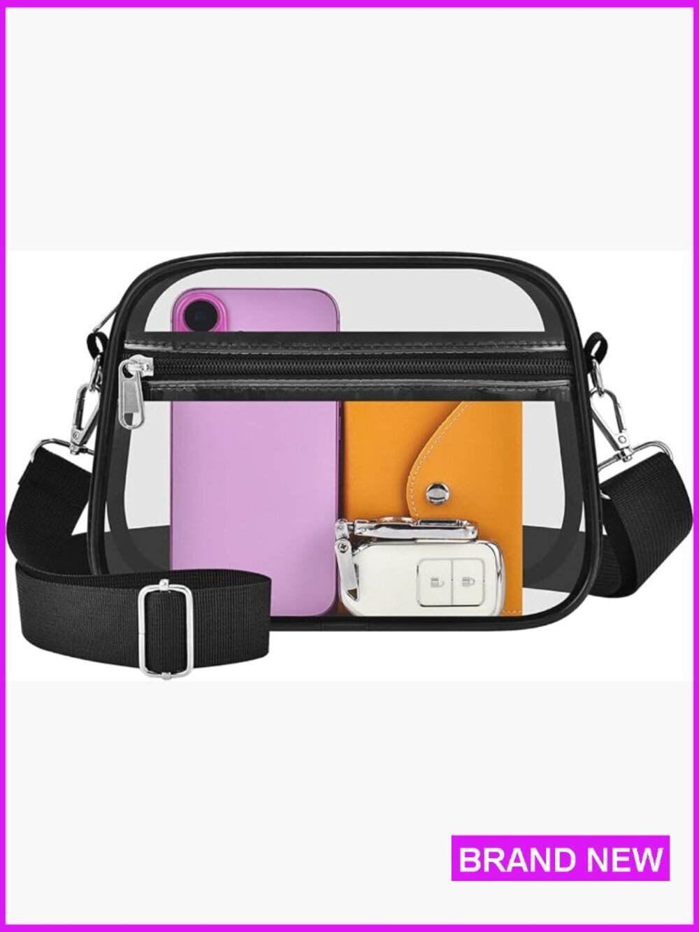 Clear Satchel Bag Stadium Approved Crossbody Tote Handbag Purse Event Concert